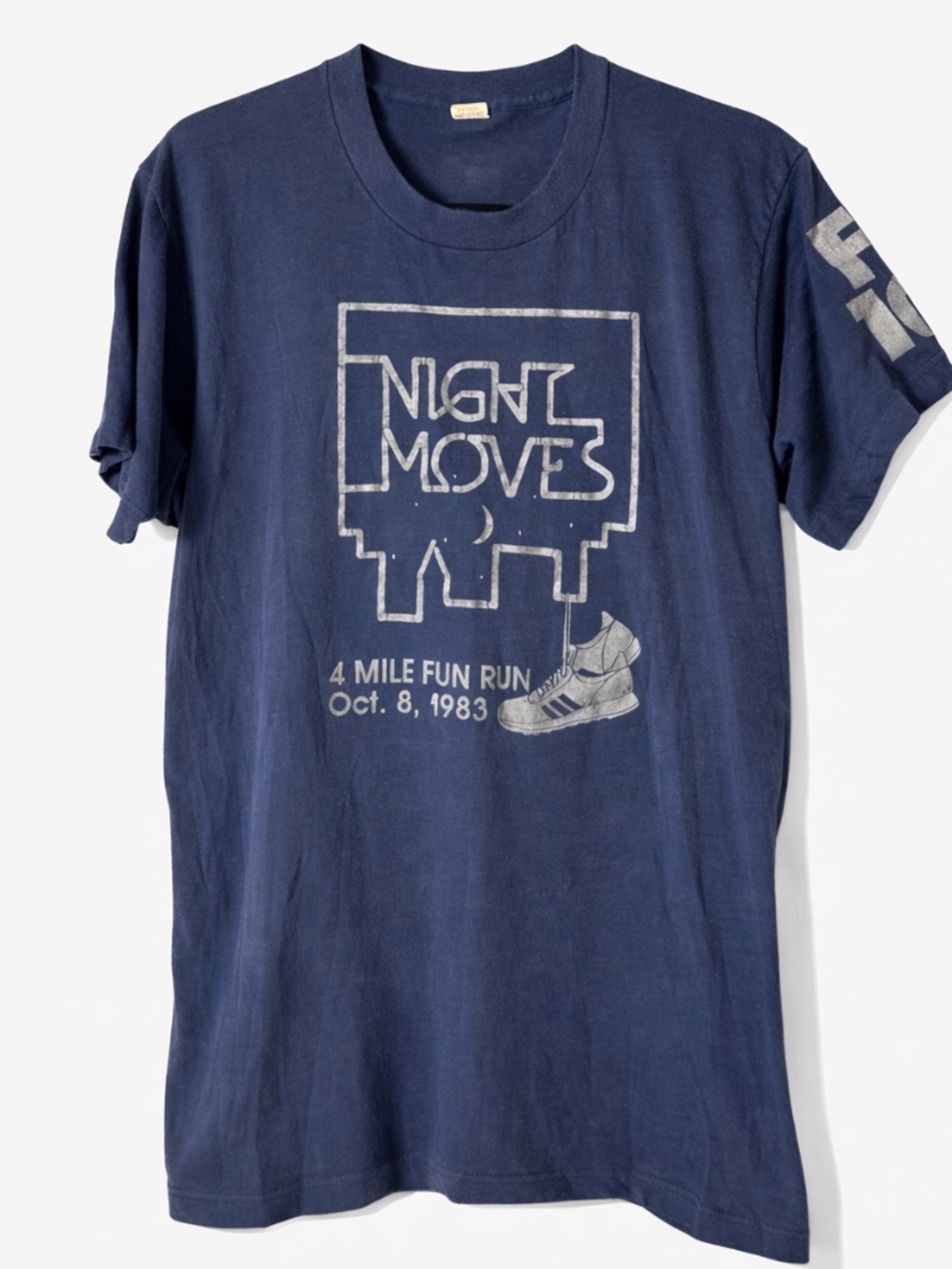 Vintage 1983 Screen Stars Night Moves Fun‎ Run Tee USA Single Stitch Large
